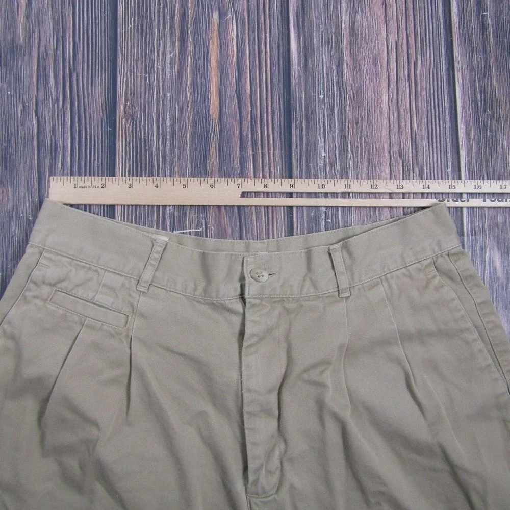 Banana Republic Pleated Chino Shorts Mens 34 Beige Canvas 7